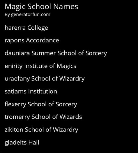 Magic School Name Generator - Generate a Random Magic School Name ...