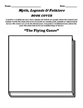 “The Flying Canoe” Myth & Legend Book Cover UDL Worksheet | TpT