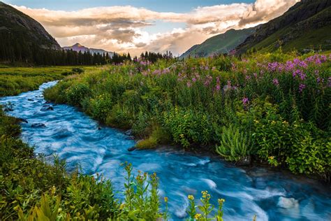 nature, Landscape, River, Trees, Forest, Clouds, Hill, Long Exposure ...