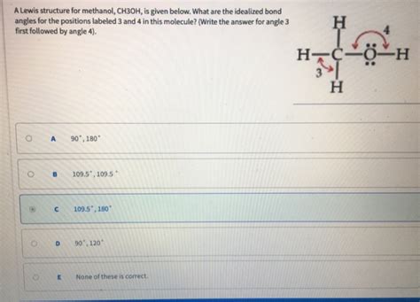 Solved A Lewis structure for methanol, CH3OH, is given | Chegg.com