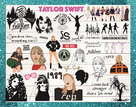 1 Bundle 32 Silhouette Clipart, Taylor Swift SVG, PNG, Taylor Swift ...