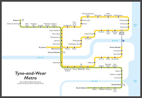 Tyne-and-Wear Metro — my interpretation [unofficial] [diagram] [OC] : r ...