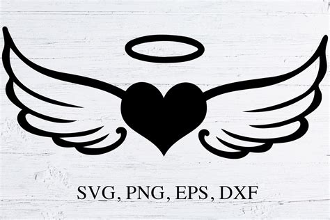 Angel Wings with Heart SVG Cut File Graphic by TanuschArts · Creative ...