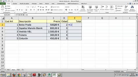 Formulas Excel Hoja de cálculo Informática Academia Usero Estepona ...