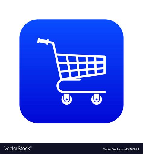 Shopping cart icon digital blue Royalty Free Vector Image