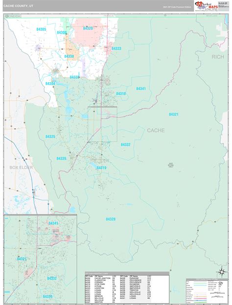 Cache County, UT Wall Map Premium Style by MarketMAPS