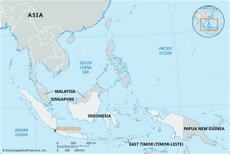 Krakatoa Volcano Map