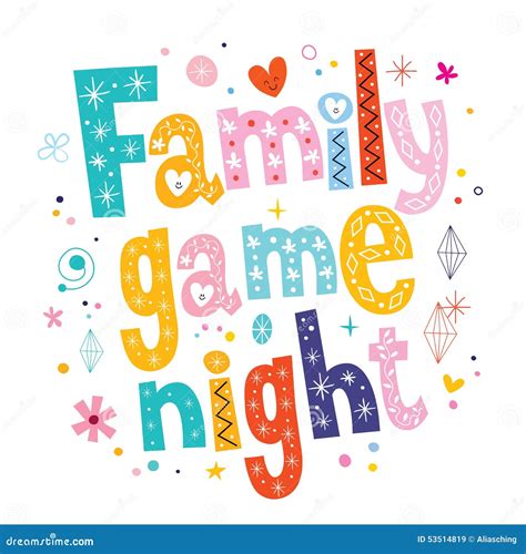 Family Game Night Invitation Artwork Logo Stock Image | CartoonDealer ...