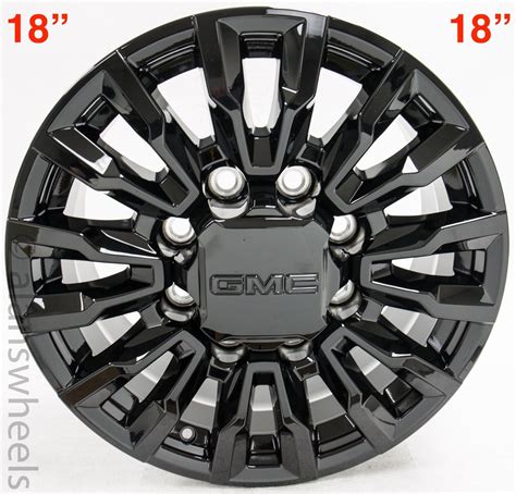 4 New GMC Sierra HD 2500 3500 HD OEM Gloss Black 8 Lug 18" Wheels Rims ...