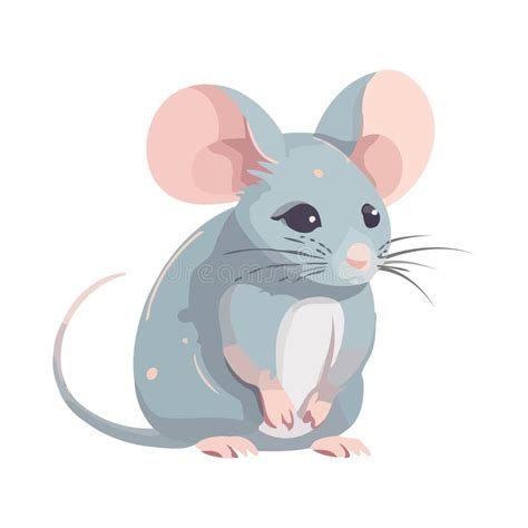 Small Fluffy Cute Cartoon Mouse Stock Vector - Illustration of fluffy ...