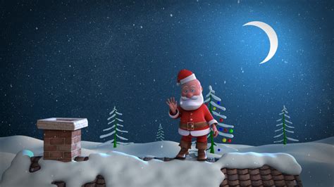 Animated Christmas Card Template - Santa Stuck in Chimney - YouTube