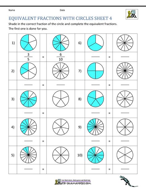 Pdf Equivalent Fractions Grade 5 - Equivalent Fraction Worksheets 5th ...