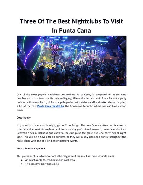 PPT - Three Of The Best Nightclubs To Visit In Punta Cana PowerPoint ...