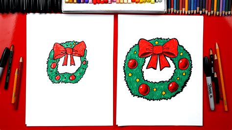 How To Draw A Christmas Wreath - Art For Kids Hub