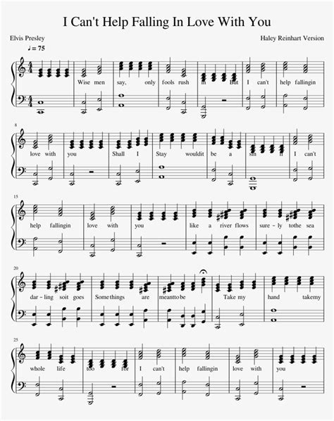 I Cant Help Falling In Love With You Sheet Music For - Philipp Poisel ...