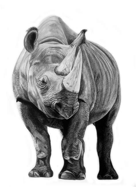 Rhino drawing, charcoal drawing, pencil drawing - agrohort.ipb.ac.id