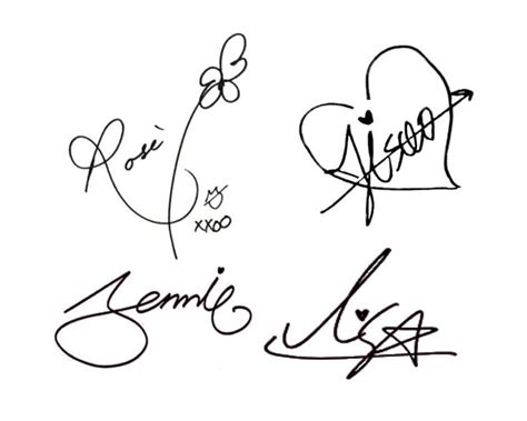 Blackpink Signature Autograph Decals Jisoo Jennie Lisa | Etsy in 2020 ...