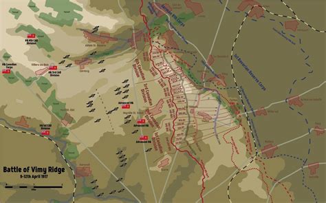 Map of battle Vimy Ridge 9-12th april 1917 [1150x716] : MapPorn