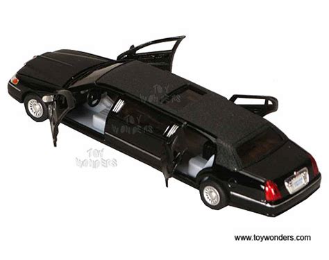 Kinsmart - Lincoln Limousine (1999, 1:38, Black/White) 7001DH - Toy ...