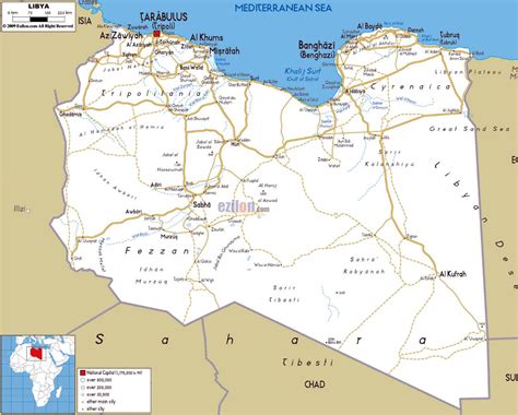 Large road map of Libya with cities and airports | Libya | Africa ...