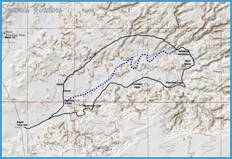 Bisti Badlands Hiking Map - TravelsFinders.Com