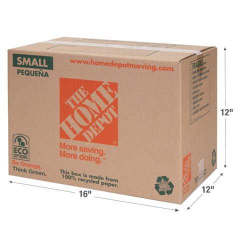 The Home Depot 16 in. L x 12 in. W x 12 in. D Small Moving Box-1001004 ...