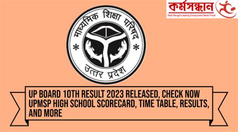 UP Board 10th Result 2023 Out, Check Now UPMSP High School Scorecard ...