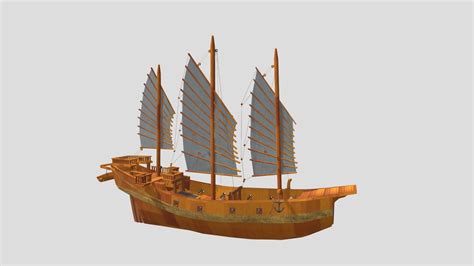 Chinese Junk Ship Model - Download Free 3D model by Polygora Studios ...