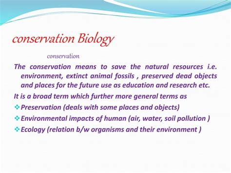 Conservation biology