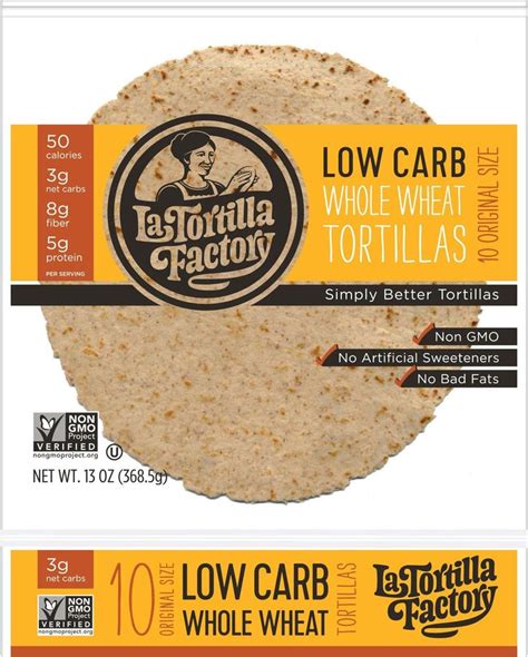 La Tortilla Factory Low Carb, High Fiber Tortillas, Made with Whole ...