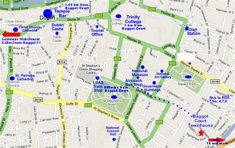 Location of Baggot Court, Hotel Dublin City Centre, Ballsbridge Hotels