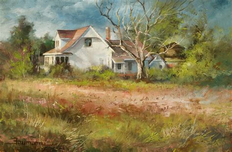 Farmhouse near Winters Cutoff, Painting by Stefan Baumann