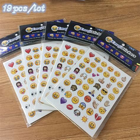 Cool fashion Original 19Pcs Emoji Stickers Pack 912 Creative Die Cut ...