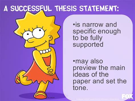 Lisa Simpson on THESIS Statements & Topic Sentences | Thesis statement ...