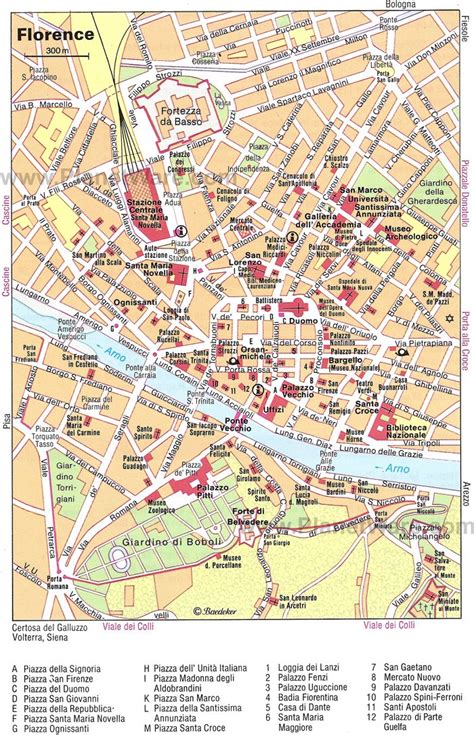 Map Of Tourist Attractions In Florence Italy - Jobie Lynelle