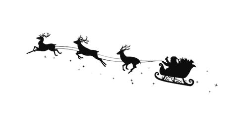 Premium Vector | Santa's sleigh silhouette. reindeers and santa with ...