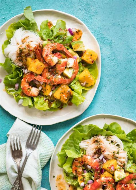 Prawn, Mango and Avocado Salad with Noodles and Lime Dressing ...