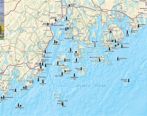 Interesting Maps and Charts — Maine Lighthouses: Illustrated Map & Guide