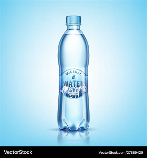 Mineral water bottle package design with snowy Vector Image