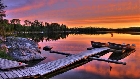 Sunset on the Lake HD Wallpaper | Background Image | 1920x1080 | ID ...