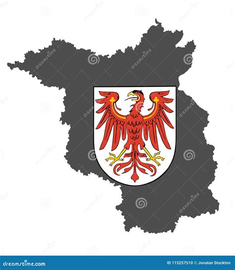 Coat of Arms of Brandenburg. High Detailed Map Silhouette Brandenburg ...