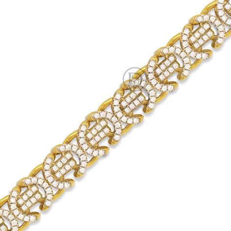 10K yellow gold men's bracelet with 4.00ct diamonds – Exotic Diamonds