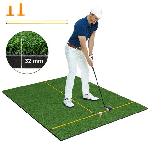 Costway 5 x 4 FT Golf Hitting Mat Artificial Indoor Outdoor Turf Golf ...