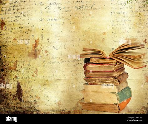 Vintage background with old books Stock Photo - Alamy