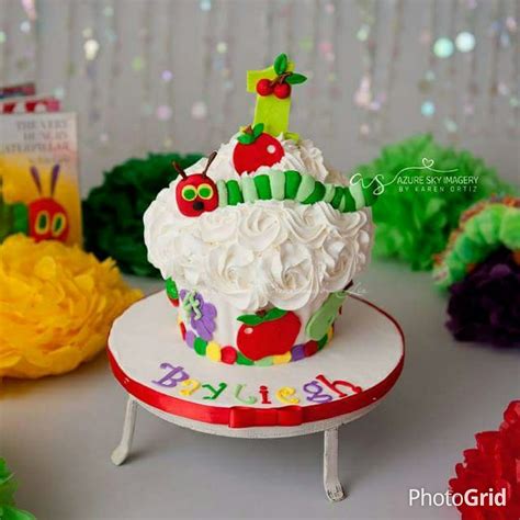 The Very Hungry Caterpillar cake smash | Hungry caterpillar cake ...