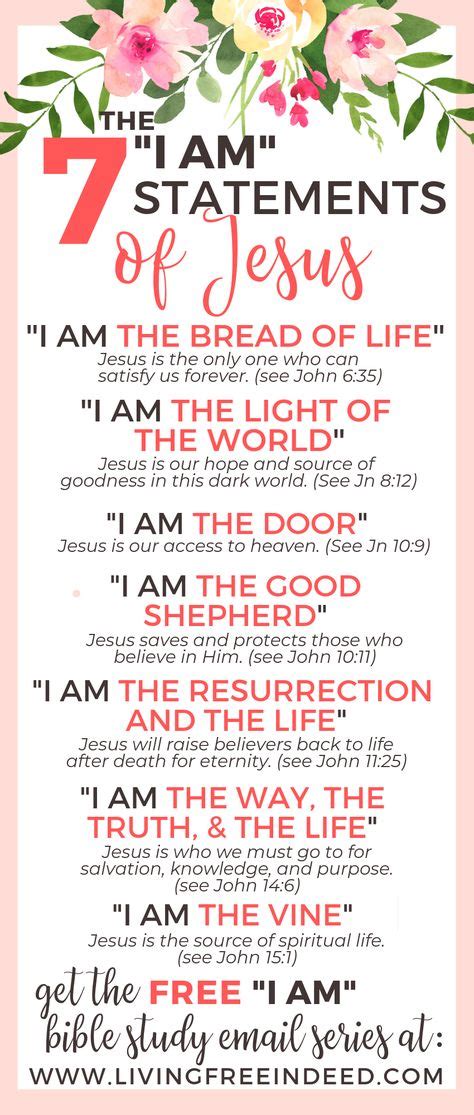 7 Jesus “I Am” Statements ideas | i am statements, jesus, bible