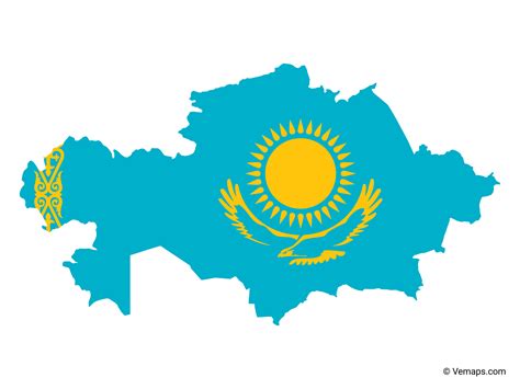 Flag Map of Kazakhstan | Free Vector Maps