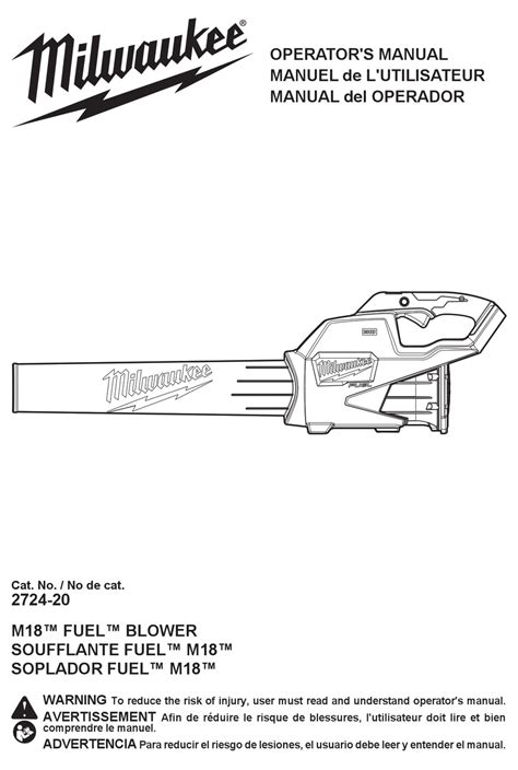 MILWAUKEE M18 FUEL 2724-20 OPERATOR'S MANUAL Pdf Download | ManualsLib