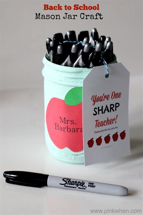 Mason Jar Sharpie Holder Teacher Gift - Mason Jar Crafts Love