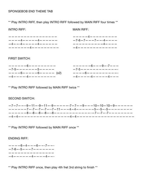 the guitar tab is shown with notes and notations for each song, which ...